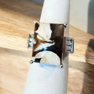 Australian Petrified Peanut Wood | Topaz Sterling Silver Ring (6)